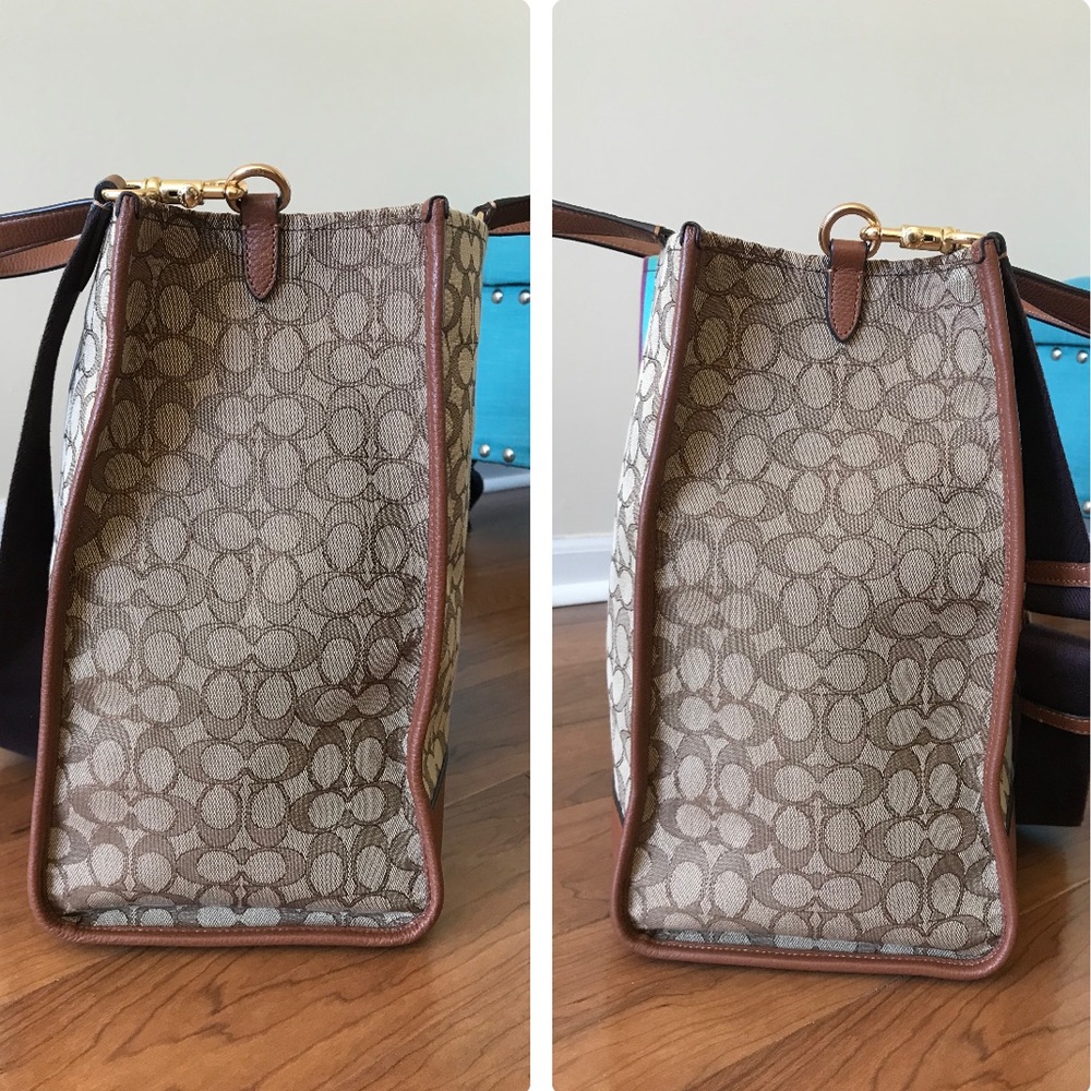Coach Dempsey Tote Bag 40 In Signature Jacquard With Stripe And Coach Patch - Picture 4 of 15